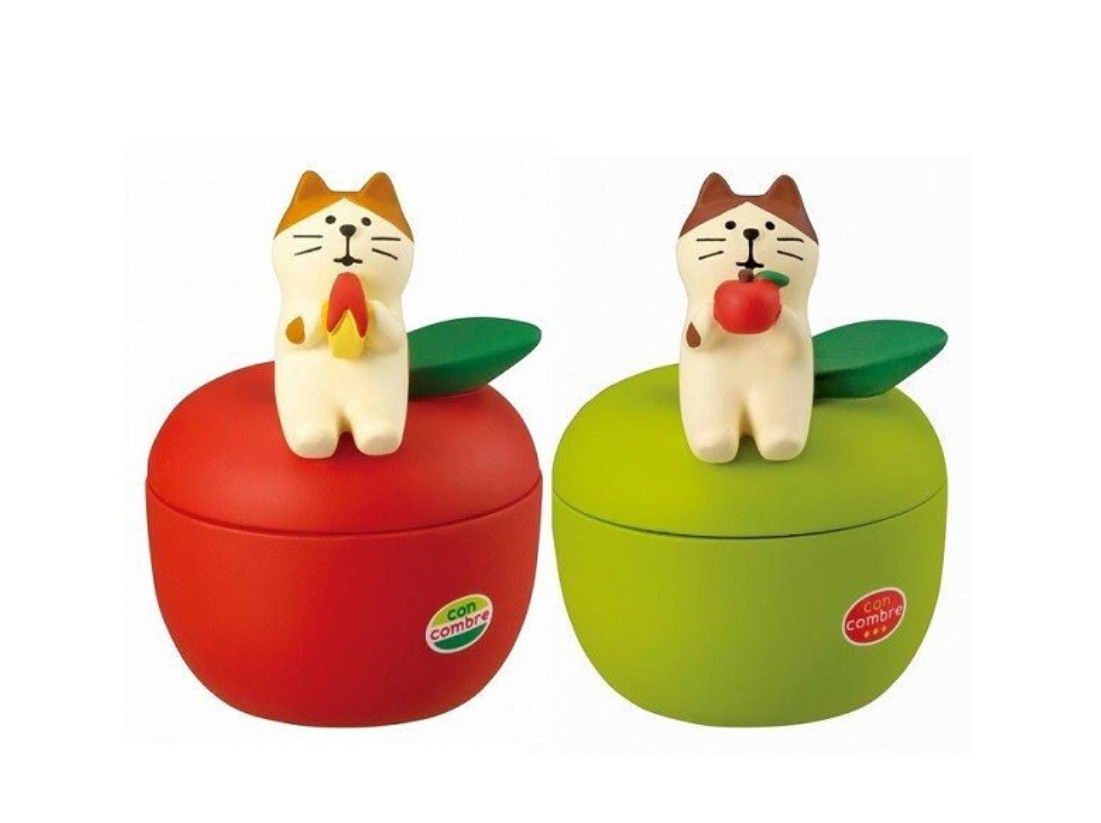 Kawaii Cat Accessory keeper: Red or Green Apple (KG-006)