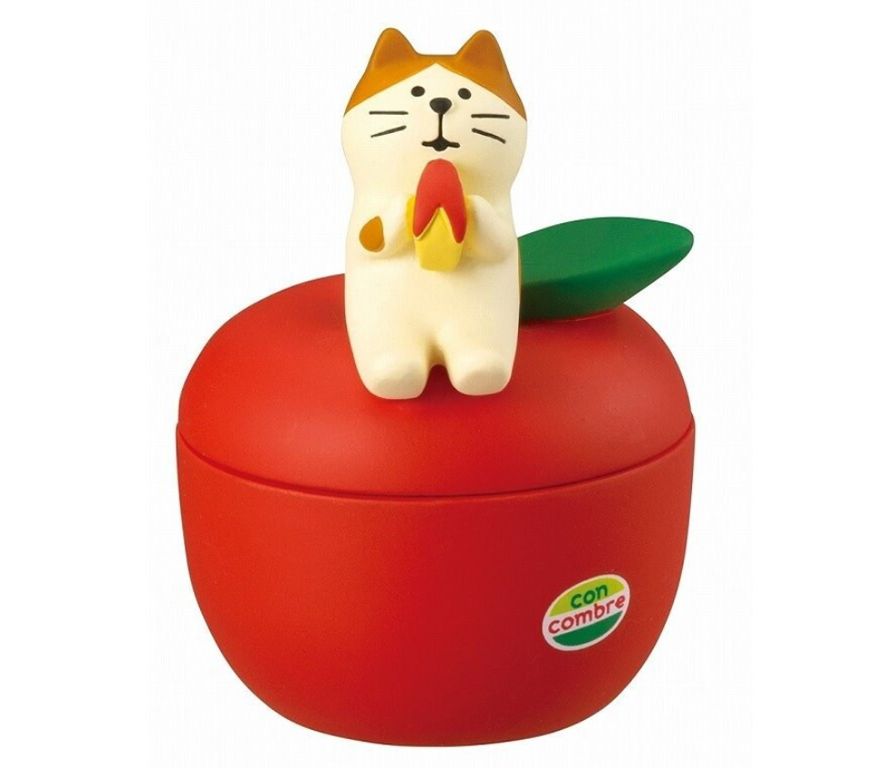 Kawaii Cat Accessory keeper: Red or Green Apple (KG-006)