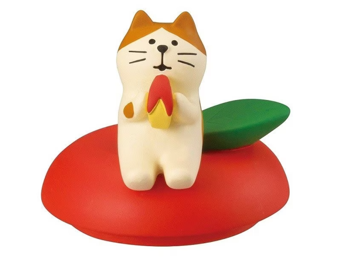 Kawaii Cat Accessory keeper: Red or Green Apple (KG-006)