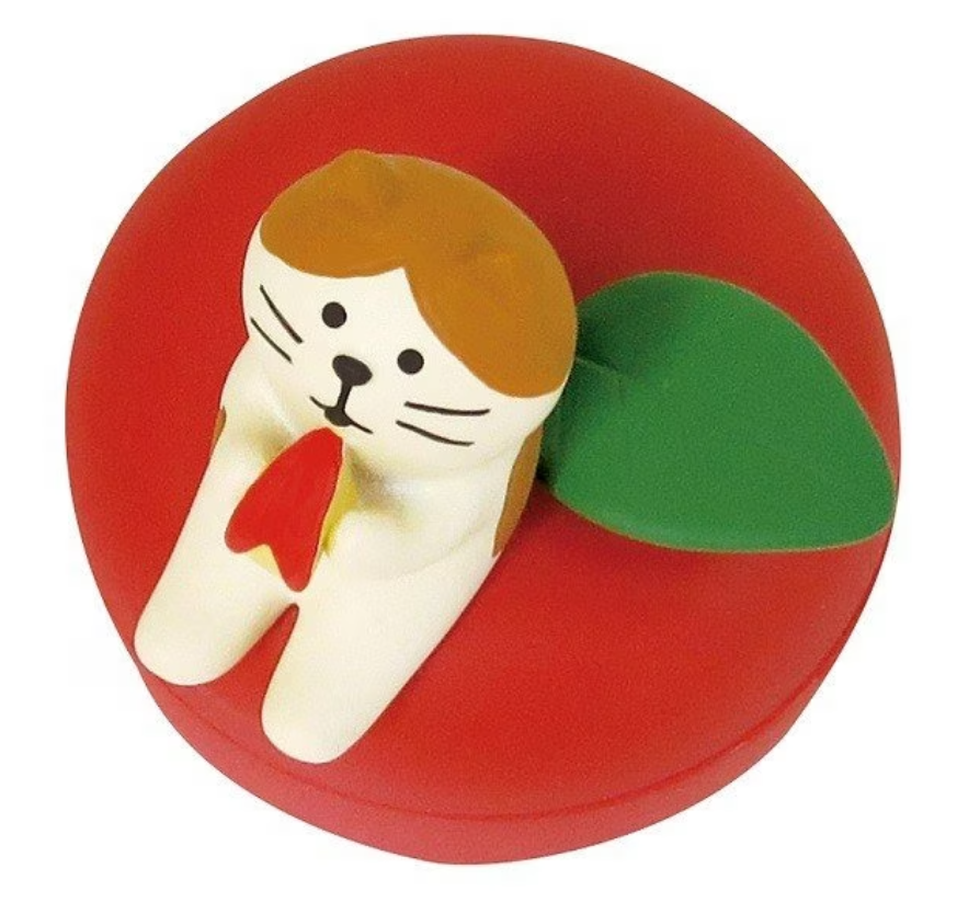 Kawaii Cat Accessory keeper: Red or Green Apple (KG-006)