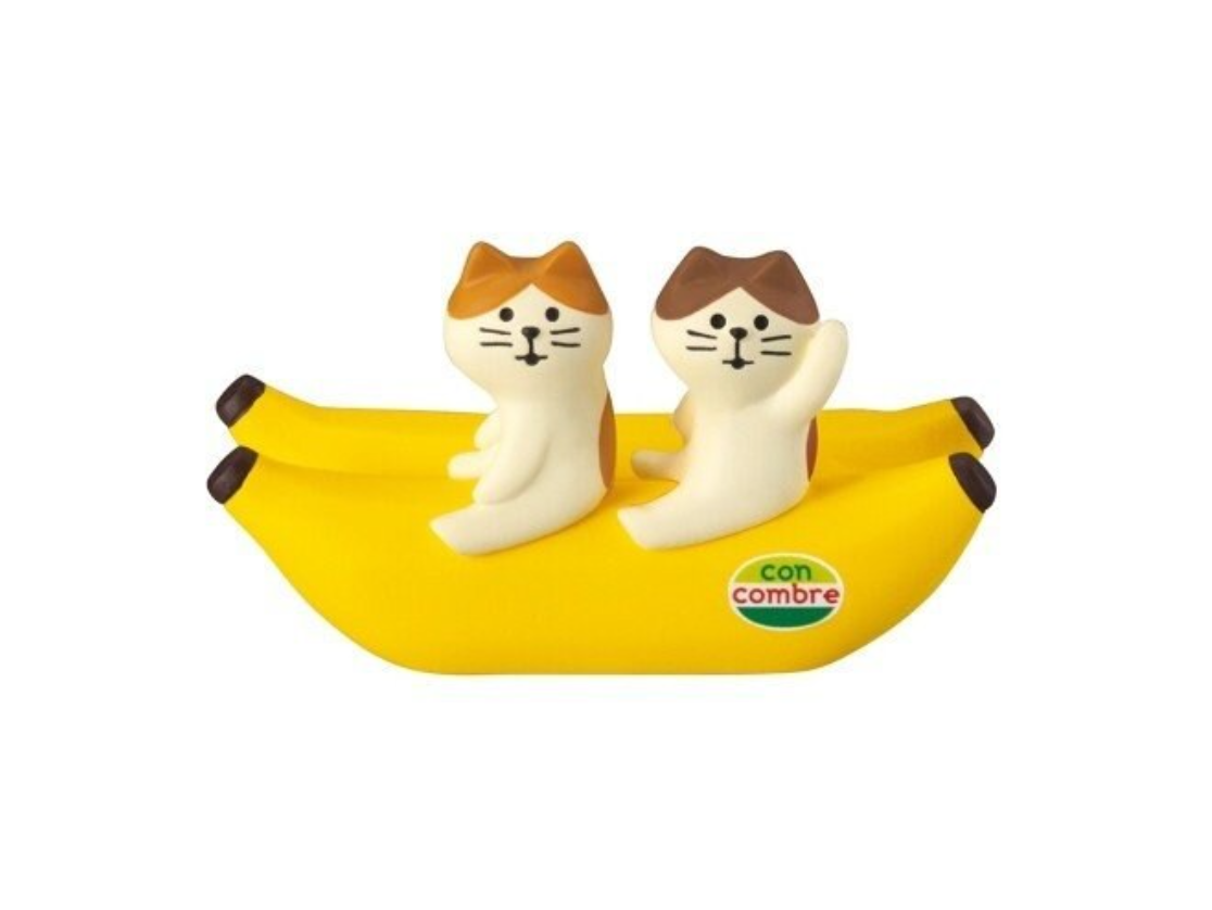 Kawaii Cats Memo/Picture/Business Card Holder: Banana Boat