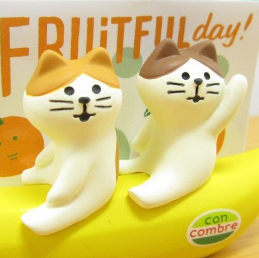 Kawaii Cats Memo/Picture/Business Card Holder: Banana Boat