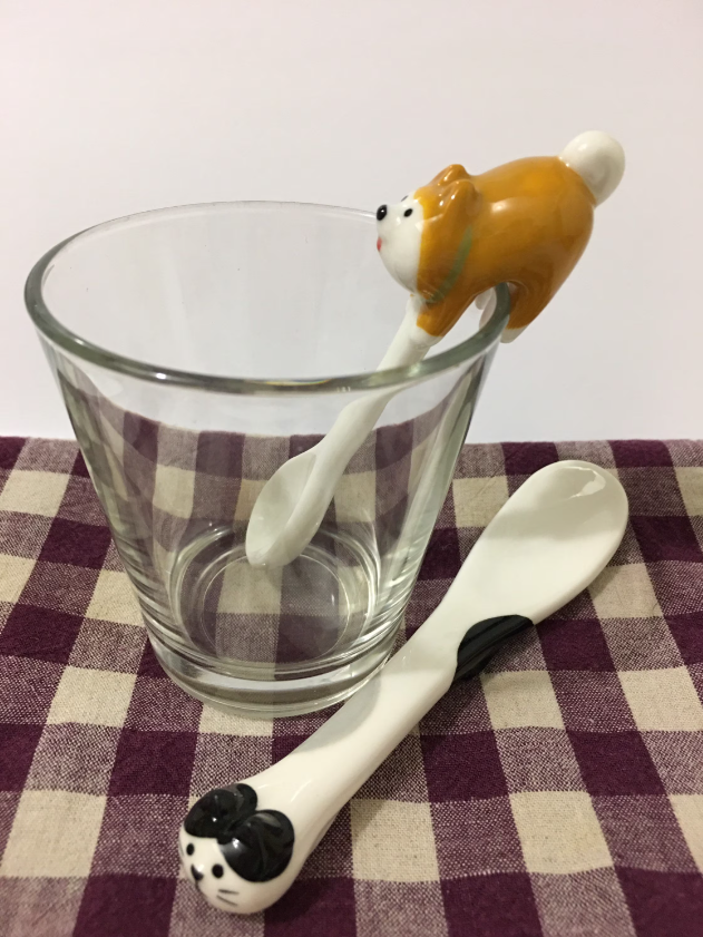 Kawaii Calico Cat Ceramic Spoon