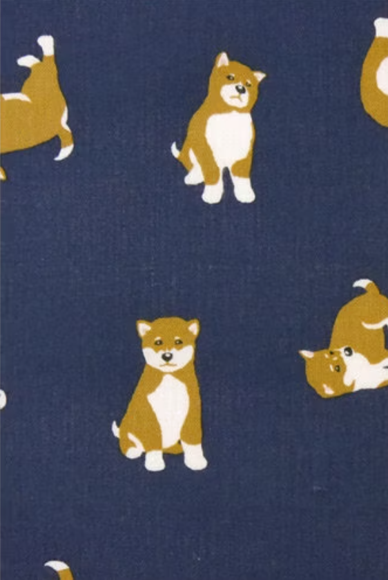 13.5”x35.5” Traditional hand-dyed Japanese cotton fabric: Shibainu Navy