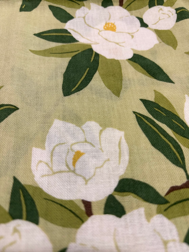 Traditional hand-dyed Japanese cotton fabric Tenugui [White Camelia] For interior, tapestry/banner, wall hanging and cover