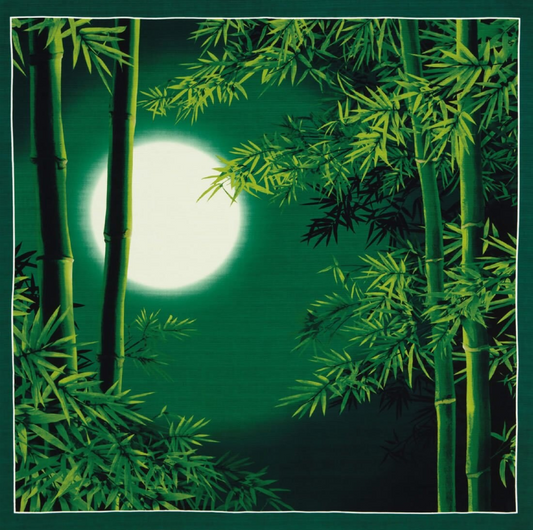 20" Small Size Furoshiki: Summer Scenery, Bamboo in Moonlight (SF-014) - Japanese durable cotton fabric/cloth