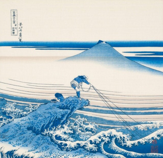 19" Small Size Furoshiki: View of Mount Fuji by Hokusai. "Kajikazawa in Kai Province" durable cotton fabric/cloth