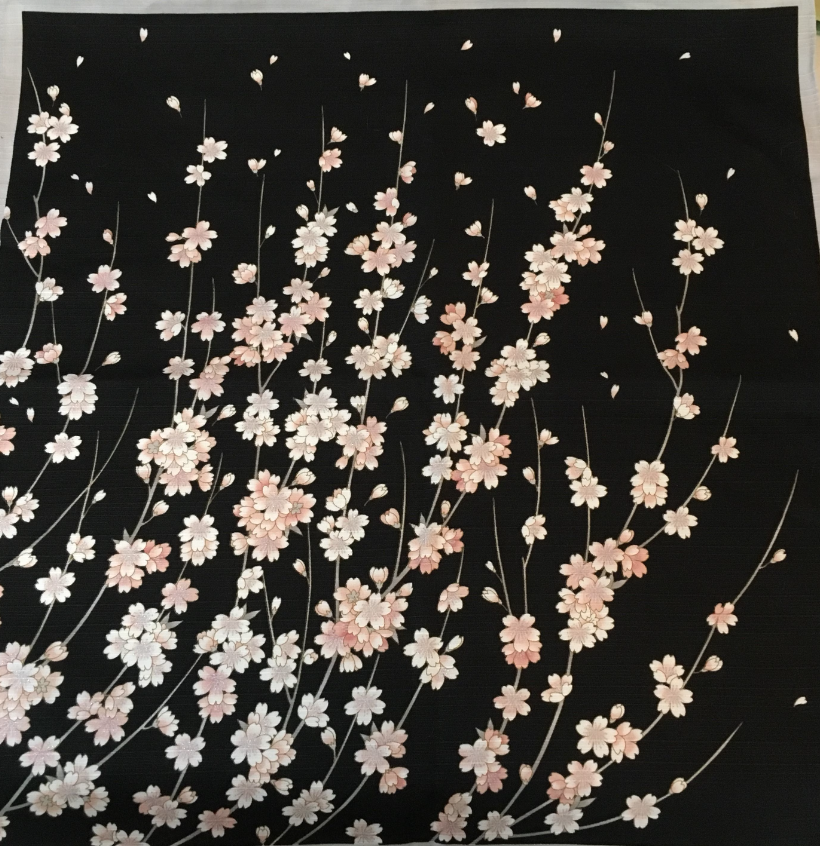 19" Small Size Furoshiki: "Cherry Blossoms", Japanese durable cotton fabric/cloth for tapestry, cover and wrapping